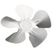 A white metal Avantco evaporator fan blade.