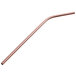 An Acopa copper stainless steel bent straw with a long handle.