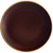 A brown plate with a white background.