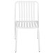 A white BFM Seating Key West aluminum side chair with slats.