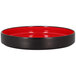 A red and black RAK Porcelain deep plate.