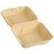 A Fabri-Kal Greenware hinged container for to-go food.