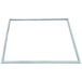 A rectangular white door gasket with a white background.