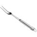 A Choice stainless steel pot fork with a hollow silver handle.