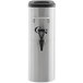 A silver stainless steel Choice 4 Gallon Slim Iced Tea Dispenser with a black handle.
