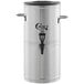 A silver metal Choice 3 gallon iced tea dispenser with a black lid.