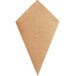 A brown paper kite shaped like a cone.