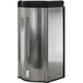 An Advance Tabco stainless steel rectangular wall-mounted soap dispenser.