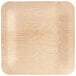 A 10" square bamboo plate with a thin strip.