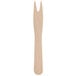 A TreeVive by EcoChoice wooden fork with a pointed tip.