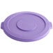 A purple plastic disc lid for a round ingredient bin.