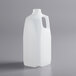 A white translucent HDPE jug with a handle.