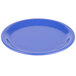 A blue Carlisle Sierrus melamine pie plate with a white background.