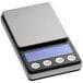 A silver AvaWeigh digital portion scale with buttons and a screen.