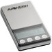 An AvaWeigh digital portion scale with a silver case.