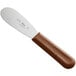 A Choice stainless steel sandwich spreader with a brown handle.