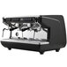 A black and silver Nuova Simonelli Appia Life XT 2 Group Volumetric Espresso Machine.