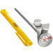 A silver and yellow CDN ProAccurate Insta-Read frothing thermometer.