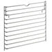 A stainless steel Main Street Equipment rack guide with many metal rods.