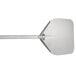 A silver GI Metal pizza peel with a handle on a white background.