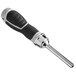 An Olympia Tools ratcheting screwdriver with a black and silver handle.
