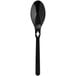 A black plastic WeGo spoon refill with a cross cutout on the handle.
