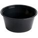 A black plastic bowl with a black rim.