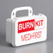 A white plastic Medique burn kit with red text.