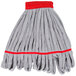 A Unger red and grey SmartColor microfiber tube mop head.