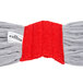 A red and grey Unger SmartColor microfiber tube mop head with a red strap.