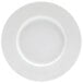 A Front of the House bright white porcelain plate with a wide round rim.