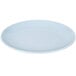 A light blue oval melamine platter with a white background.