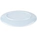 A light blue melamine platter with a white edge.