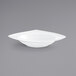 A Front of the House Trillium bright white porcelain bowl with a wide rim and a triangle design.