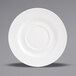 A white plate with a circular design on it.