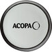 A white circle button with the word "Acopa" in black text.