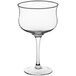 An Acopa Deco clear wine glass with a stem and curved rim.