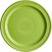 A green Acopa Capri stoneware plate with circular designs.