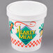 A white Solo paper soup container with the words "Hearty Soup" on it.
