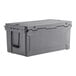 A grey CaterGator outdoor cooler with a black handle.