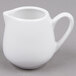 An American Metalcraft white porcelain pitcher with a handle.