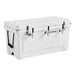 A white CaterGator jockey box with black handles and taps.
