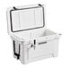 A white CaterGator jockey box cooler with a lid and tap.