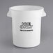 A white Choice 10 gallon polyethylene ice bucket with black text that says "ice only®" on the label.