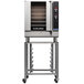 A Moffat commercial convection oven on wheels.