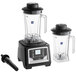 The AvaMix commercial blender with two Tritan plastic containers on a black touchpad.