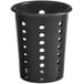 A black plastic cylinder with holes in it.