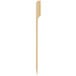 A long thin wooden skewer with a paddle on the end.