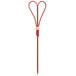 A red heart shaped bamboo skewer.
