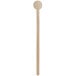 A Choice wooden coffee stirrer with a round top.